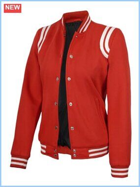 Women's Varsity Baseball Jacket Fleece Letterman Bomber